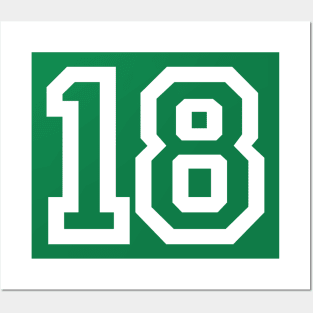 Sports Shirt #18 (white letter) Posters and Art